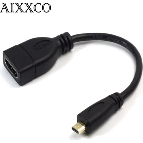 AIXXCO Micro HDMI-compatible Type D Male to Female Type A Adapter cable M/F Converter for tablet pc tv mobile phone 1080P