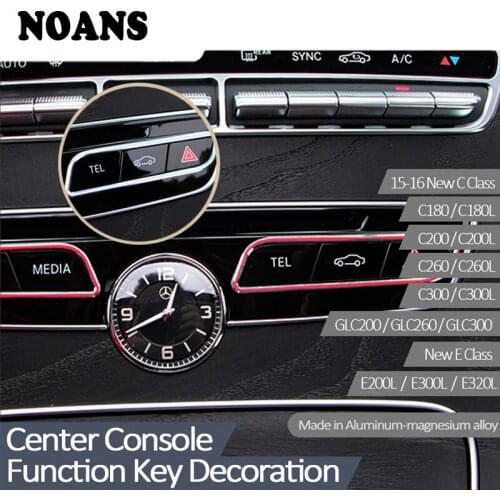 Aluminum For Mercedes Benz Mercedes W205 W213 C E GLC Car Styling Dashboard Button Switch Frame Rings Stickers Accessories