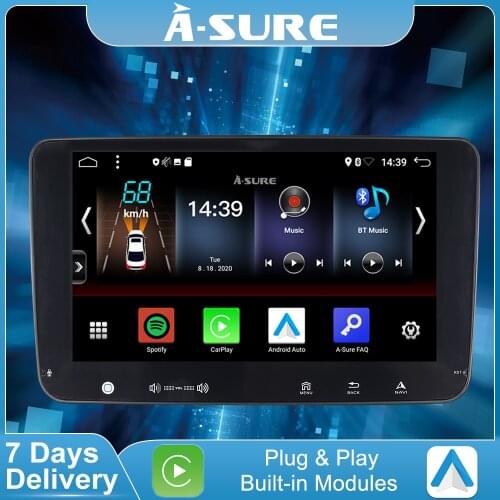 A-Sure 2 Din Car Multimedia Android 10 Radio CarPlay BT GPS Navigation For Volkswagen VW Golf 5 6 Polo T5 Passat b6 Tiguan SKODA
