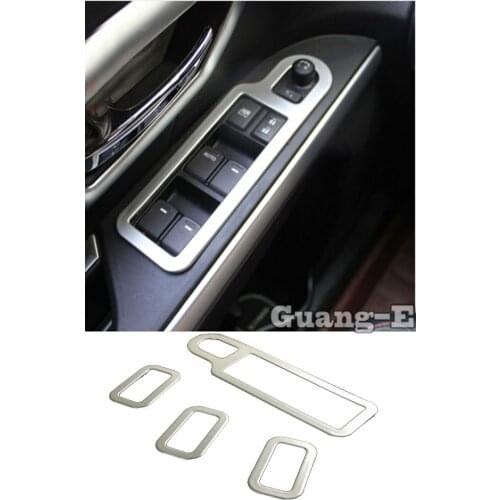 Car ABS Chrome Door Window Glass Panel Armrest Lift Switch Button Trim Frame For Suzuki S-Cross Scross SX4 2014 2015 2016 2017