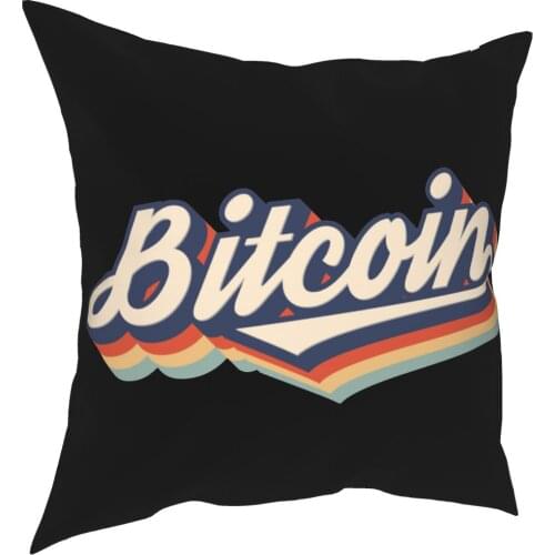 Bitcoin Retro Crypto Currency Pillowcase Soft Polyester Cushion Cover Decor Throw Pillow Case Cover Home Dropshipping 40X40cm