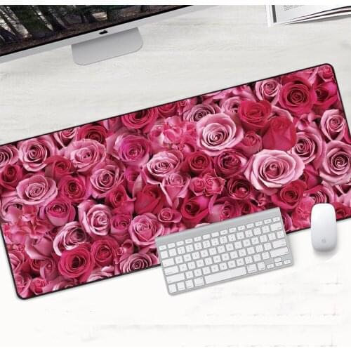 XL Colorful Flowers Large Mouse Pad PC Computer Mat Natural Rubber Gaming Mousepad Anti-slip Custom Desk Keyboard Mat Mice Pad