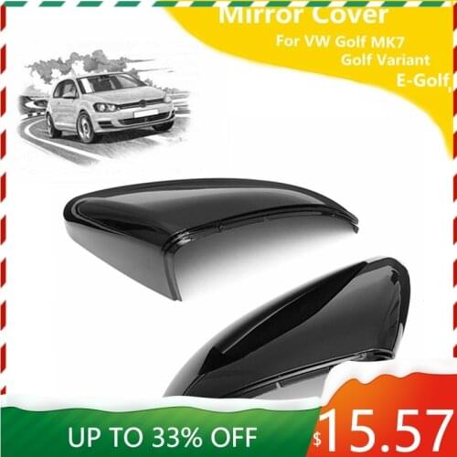 Rearview Mirror Cover Side Wing Rear View Mirror Case Covers Glossy Black For VW GOLF 7 MK7 MK7.5 GTI R GTE GTD 2013-2018