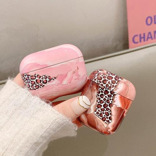 Pink Leopard Pattern Cute Earphone Cases For Apple AirPods 1 2 Pro Case Hard Headphone Charging Box Cover for Air Pods 3 Shell