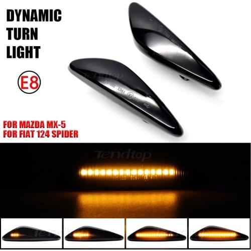 For Mazda 6 Mazda6 GH Mazda5 CW Premacy RX-8 MX-5 Fiat 124 Spider Dynamic Blinker Sequential Flashing Light Side Marker Lamps