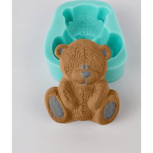 DW0268 PRZY Teddy Bear Mold Soap Molds Animal Handmade Mould Silicone Molds Bear Soap Fondant Clay Resin Moulds Candle Moulds