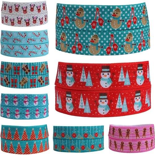 FLRA FOE(50 yards/lot) New arrival Christmas decoration foe fold over elastic ribbon roll