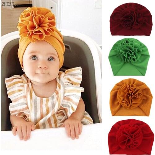 2021 New Trendy 4 Inches Flower Baby Head Wrap Elastic Girls Hairwear Turban Fashion DIY Waffles Headband Hair Accessories