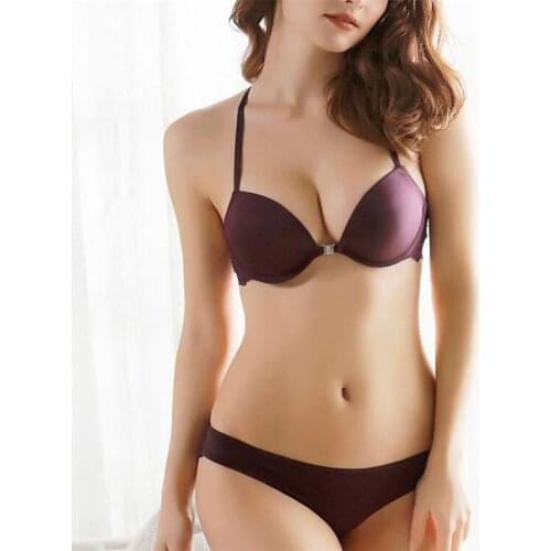 Sexy Comfortable Front Closure Bra and Panty Set Women Bras Underwear Lady Victoria Push Up A/B Cup Bra Lingeries Bra Sets