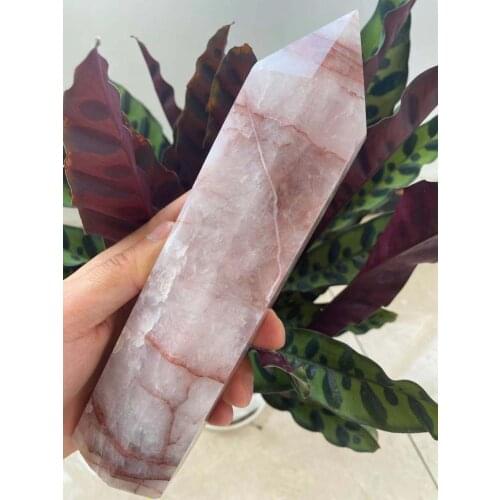 Beautiful natural red gelatinous crystal wand with natural crystal tower 1100-1200g