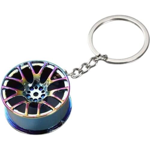 Cool Keychain Wheel Hubs Zine Alloy Key Chain Keyrings For Men Causal Car
