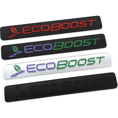 3D Metal Ecoboost Logo Sticker Emblem Badge Decal For Ford Focus 2 3 4 Fiesta Kuga Escape Mondeo Edge Ecosport Car Accessories