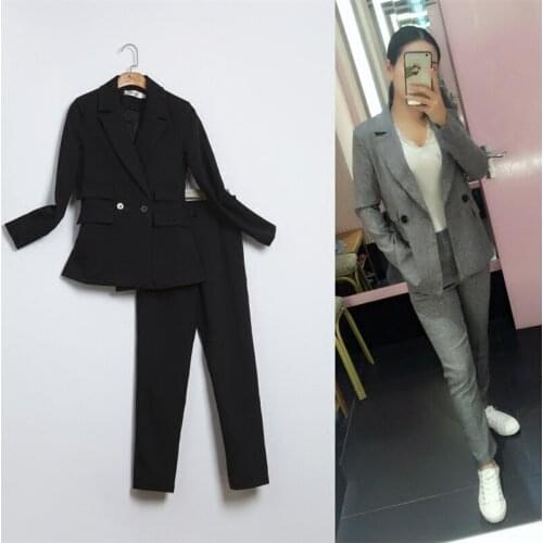 Fashion small suit ladies suit new Korean version of loose fashion temperament OLcommuter casual suit jacket pants two-piece