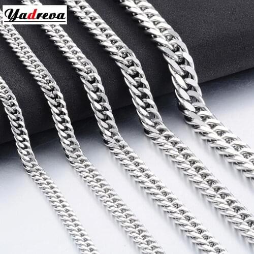 Stainless Steel Gold Sliver Necklace Waterproof Men Woman Cuban Curb Link Chain