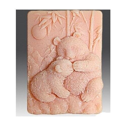 Panda Mom and Baby Craft Art Silicone Soap mold Craft Molds DIY Handmade soap molds