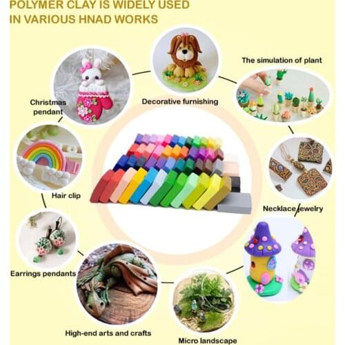 50 Colors Polymer Clay, DIY Soft Molding Craft Oven Baking Clay Blocks Birthday Gift for Kids Adult (50 Colors with Box)