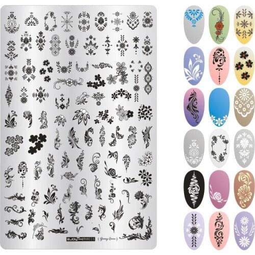 9.5*14.5cm Nail Art Stamp Template Flower Leaves Image Pattern Printing Plate For Manicure print nails