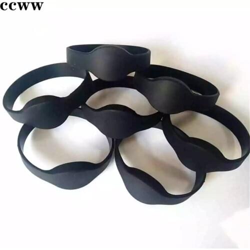 1Pcs 125KHz Silicone Waterproof Black Wristband Bracelet Keyfobs RFID Band EM4100 TK4100 Read Only Key Tag Access Control Card