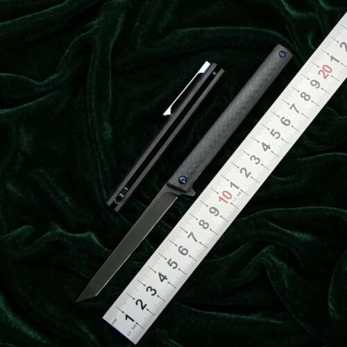 Magic Pen folding knife M390 blade titanium CF steel handle outdoor camp hunting survival pocket fruit kitchen knives EDC tools