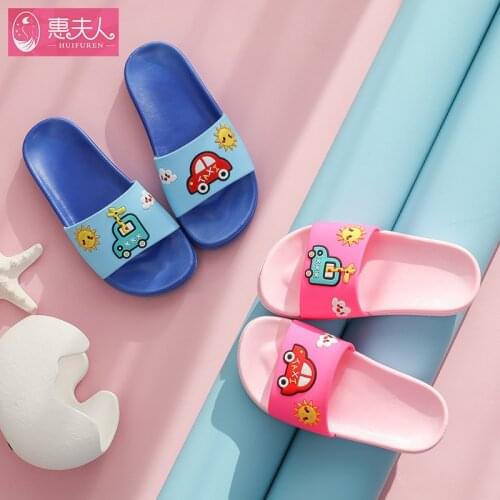 Childrens Slippers Female Cartoon Indoor Anti-skid Thick Bottom Lovely Home Boy Slippers Mens Slippers Man Shoes Home Slippers