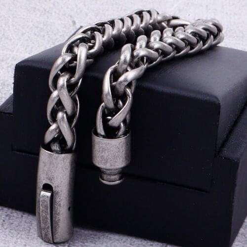 8MM Wide Punk Vintage Brush 316L Stainless Steel Biker Chain Link Man Bracelets Hiphop Mens Boys Jewellery Accessories Bracelet
