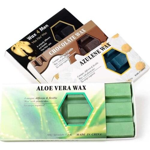 500g Hair Removal Wax Paper-free Hard Depilatory Wax Block Non-irritating Painless Removing Body Face Hair Wax Block for Unisex