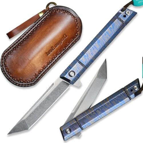 High quality M390 steel folding blade outdoor self-defense pocket speed knife camping hunting knife TC4 titanium alloy EDC tool