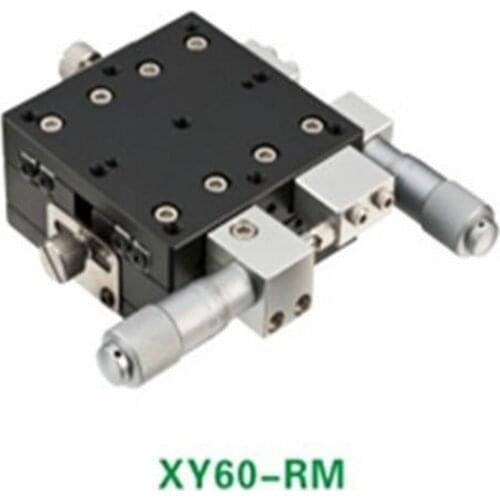 XY Axis 60X60mm Platform Precision Bearing Linear Stage Right Micrometer
