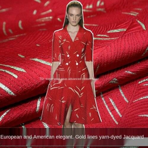 Gold silk three-dimensional embossed dark-grain yarn-dyed jacquard fabric, sewing fabric factory shop is not out of stock