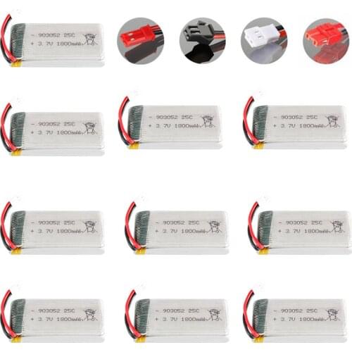 1-10PCS 3.7V 1800mAh lipo Battery for KY601S SYMA X5 X5S X5C X5SC X5SH X5SW X5HW X5UW M18 H5P HQ898 H11D H11C Helicopter parts