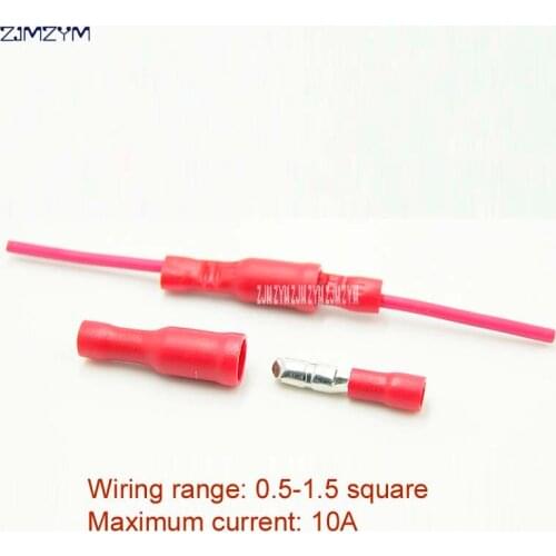 10pair/lot Red Bullet Type Female/Male Wire Splice Crimp Terminal L8 Plug Connector For 0.5-1.5Wire FRD(MPD)1-156 /FRD(MPD)2-156