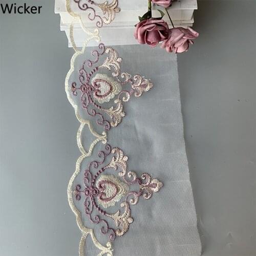 10 Yards Embroidery Flower of Happiness Lace Trim Home Textile Bedding Curtain Skirt Dress Decor 17 Cm Diy Sewing Fabric Supply