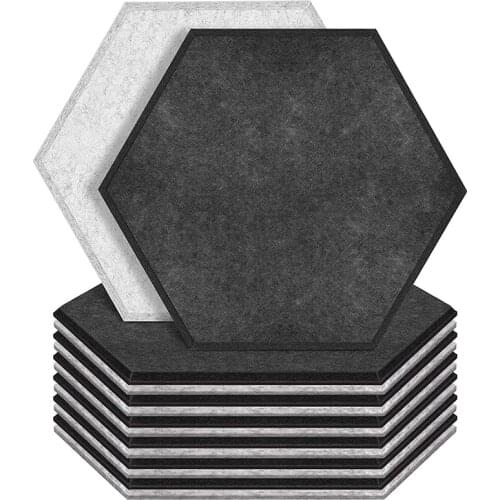 12Pcs Hexagon Acoustic Panels Beveled Edge Soundproof Foam Panels,Sound Proofing Padding for Wall,Studio,Home & Office