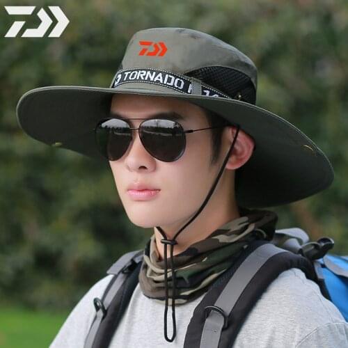 2021 Daiwa Brand Big Brim Fishing Hat Summer Outdoor Mountaineering Hat Anti-UV Cap Waterproof Sports Sun Hat