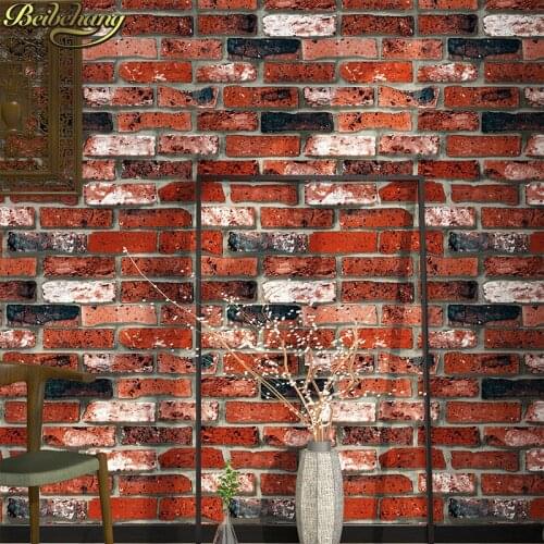 Beibehang Brick pattern 3D wallpaper bricks personality clothing store vintage bar imitation brick wall paper roll TV background