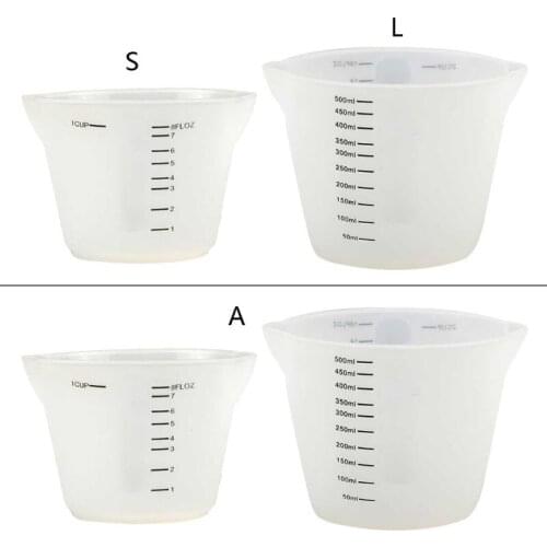 500ml & 250ml Reusable Silicone Measuring Cups Resin Mixing Cups Epoxy Jewelry Casting Molds Acrylic Paint Pouring Cups