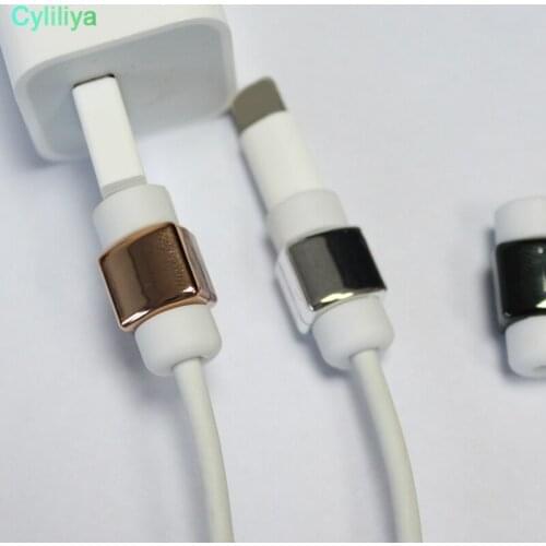 500pcs/lot New Plating Charging Cable Protector USB Data Cable Cover For iPhone 7 6S 6 5 5S