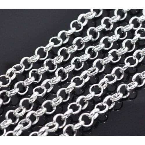 Free shipping!!!!25M/Silver Plated Link Chain for Clip On Charm 8mm