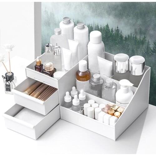 Large Capacity Cosmetic Storage Box Makeup Organizer Drawer Jewelry Nail Polish Makeup Container Desktop Sundries Storage Box