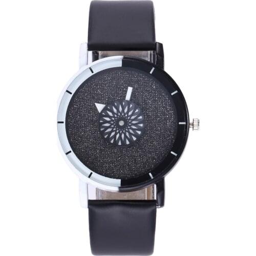 Trend unique Personality Clock dial Leather Watch Luxury Lady Wristwatches Causal Quartz Clocks Watches Relogio Feminino