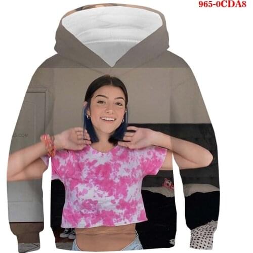 Boys Hoodies Child Streetwear Kids Sweatshirt Girls Charli D'Amelio 3D Printed Children Hoodie Children Clothes for Teens Tops