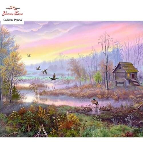 Golden Panno DIY DMC 14CT 11CT DMC hand made cross stitch kits Needlework embroidery wall decoration Beautiful picture 0716