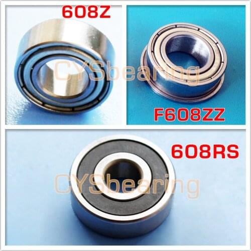 F608ZZ flange 608ZZ 608RS 8x22x7 3D printer Zro2 ceramic Ball Bearings Skateboard Scooter Roller Wheels non magnetic stainless
