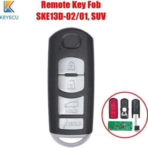 Keyecu SKE13D-02 SKE13D-01 Remote Key Fob 4 Buttons 315MHz 49 Chip for Mazda CX-5 CX-9 2016 2017 2018 2019 WAZSKE13D02/01
