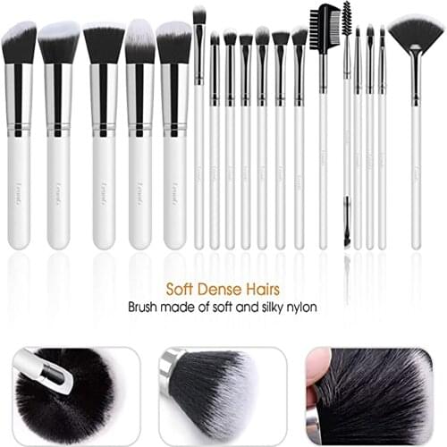Pinkiou Makeup Brushes Premium Synthetic Foundation Powder Concealers Eye Shadows Makeup Brush Set 18PCS