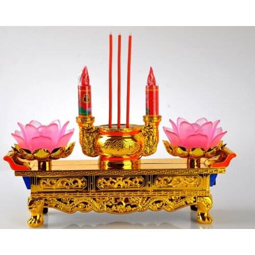Buddha Hall Lotus Lamp Chanting Electrical and Mechanical Candleholder Electronic Candle Lamp Incense Furnace for Changming Fitt