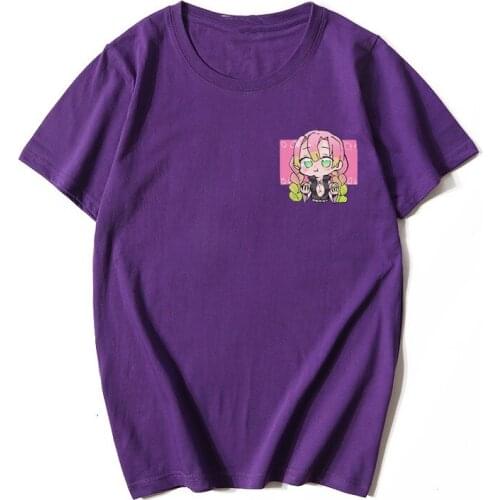 Summer Cartoon Anime Demon Slayer T Shirt Custom logo T-Shirt Women Men Harajuku Short Sleeve Kanroji Mitsuri Tops Dropshipping