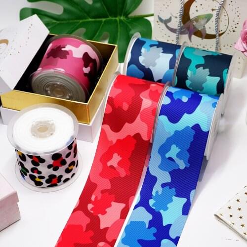 DIY Handmade Materials Leopard Printed Grosgrain Ribbon 50 Yard Per Size 9702