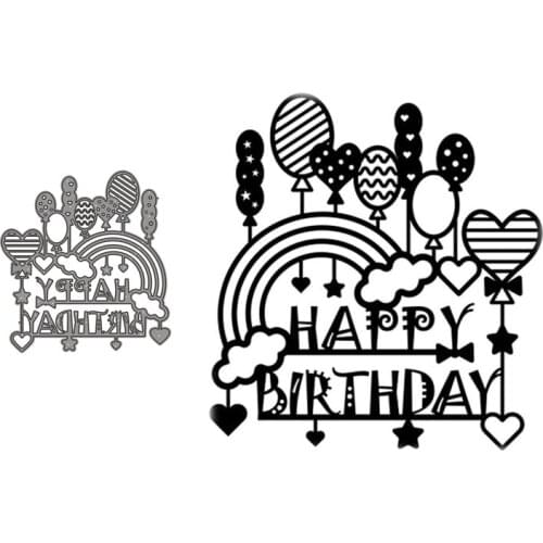Metal Cutting Dies Happy Birthday Party Stencils for DIY Scrapbooking Decorative Embossing DIY Paper Cards