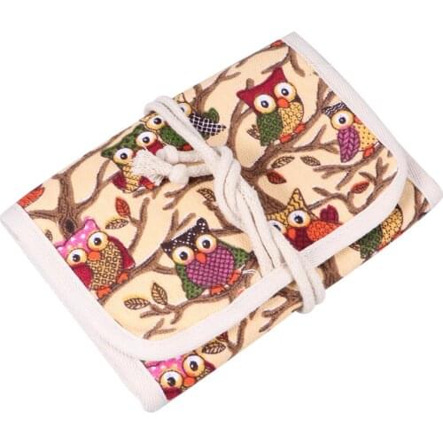 Owl Weaving Kit Wire Loop Knitting Needle Storage Bag Cotton Large Capacity Knitting Accessory Carrying Bag for Home Travel